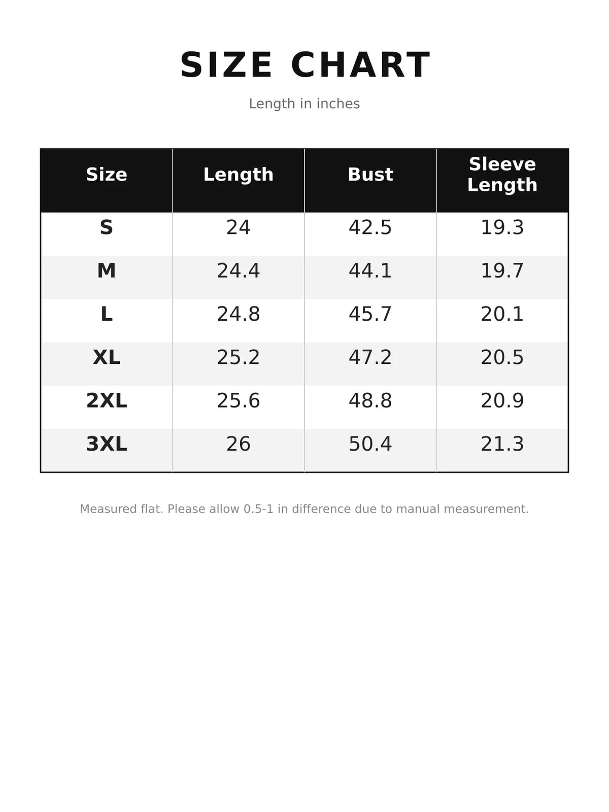 Size chart for women's cold shoulder mock neck cable knit sweater