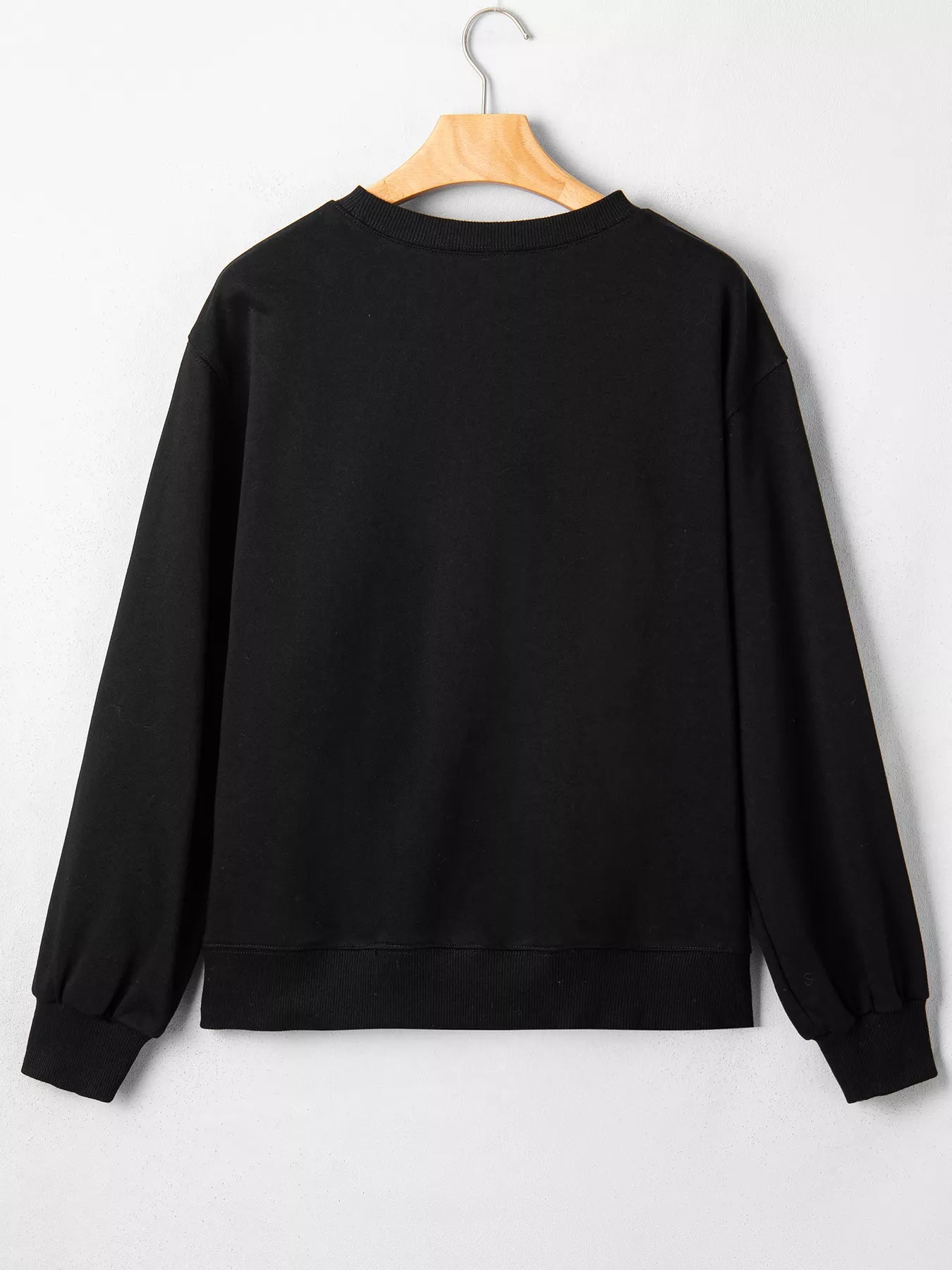 Trendsi Embroidered Spooky Season Long Sleeve Round Neck Sweatshirt -