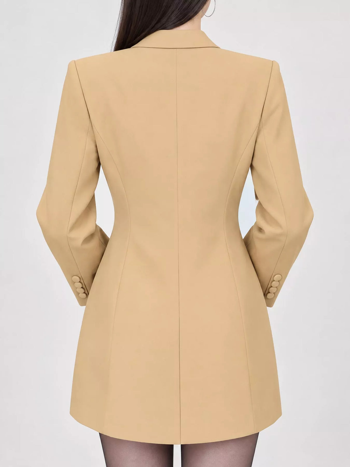 Double-breasted blazer, tan back