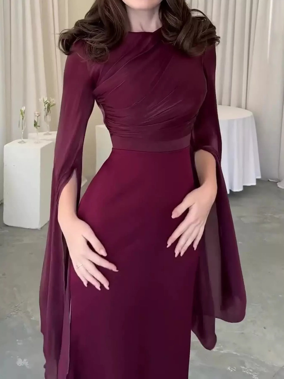 Round Neck Maxi Dress — front view