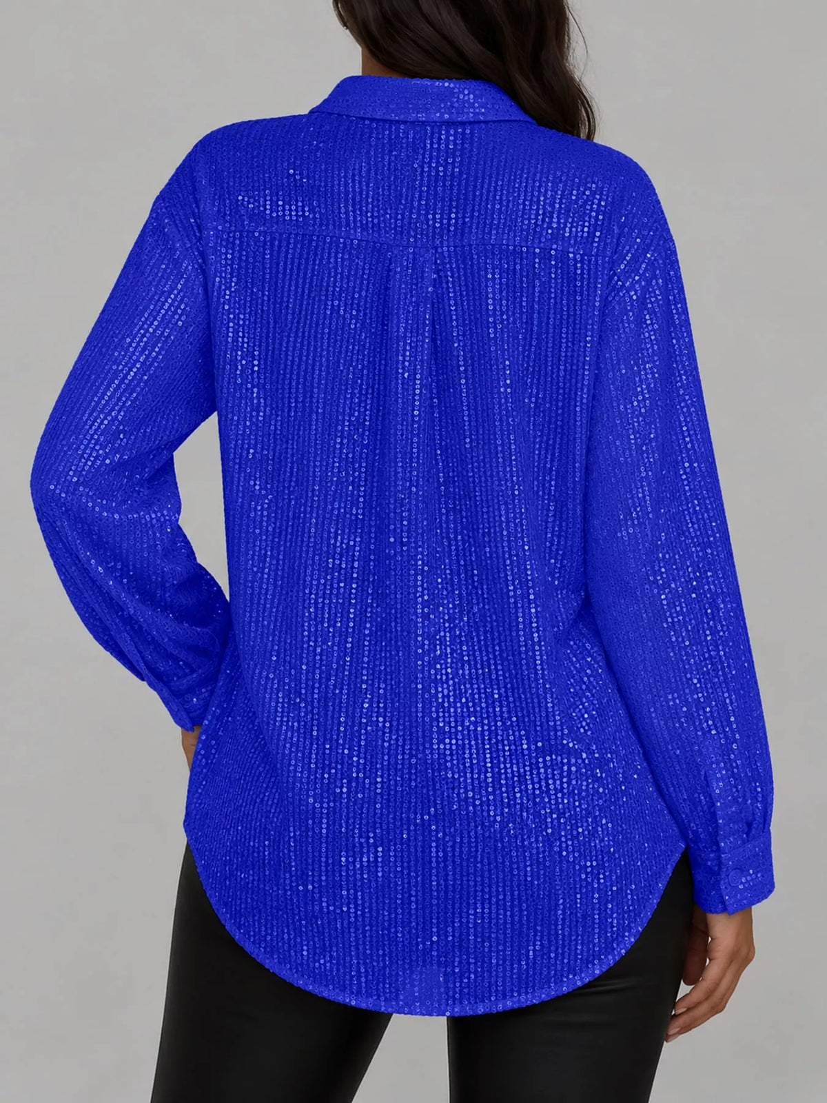Sequin shirt, blue back