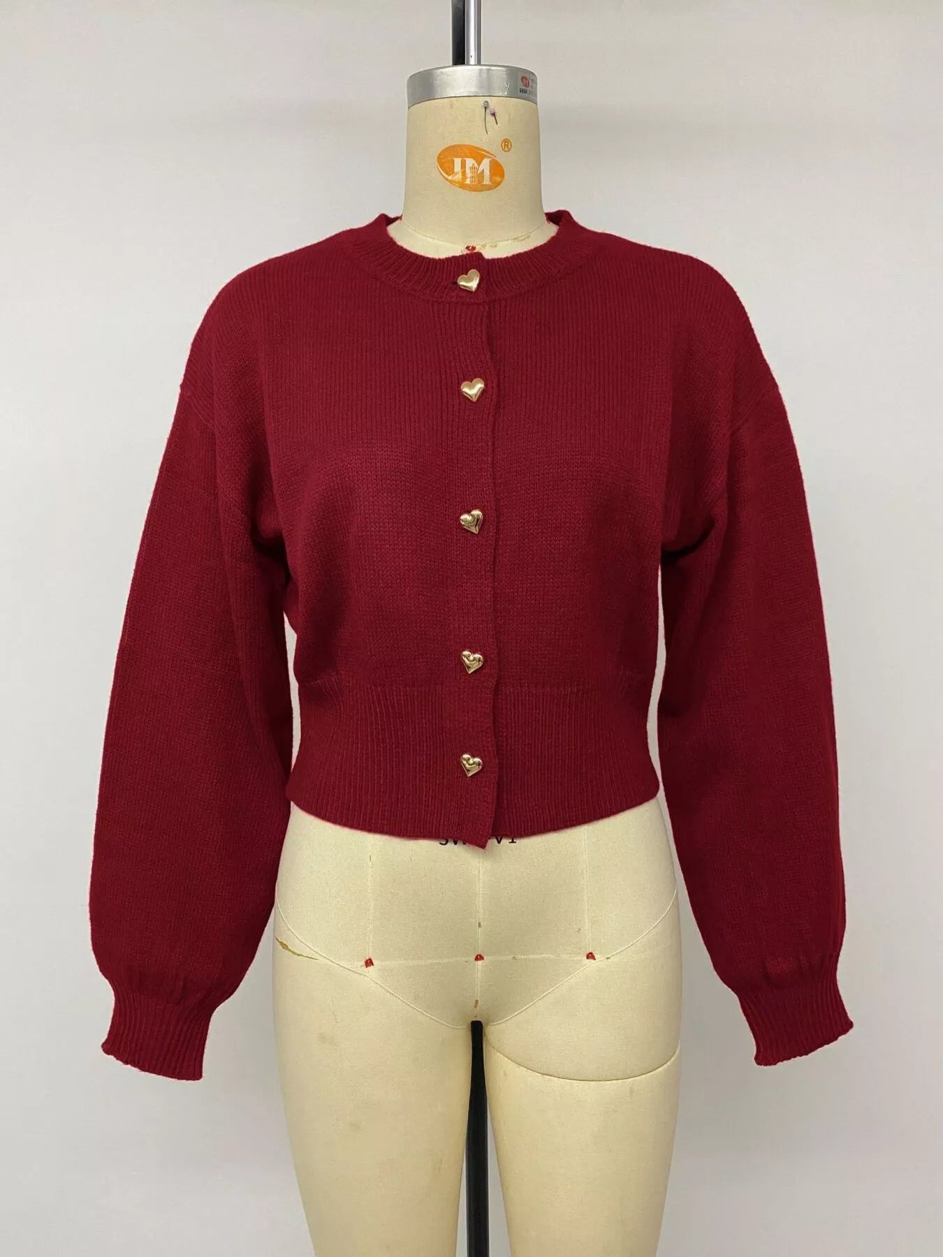 Trendsi Heart-Button Knit Cardigan -