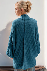 Trendsi Double Take Full Size Open Front Long Sleeve Cardigan - Shirts