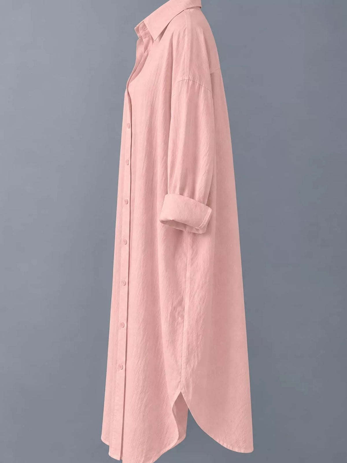 Collared long sleeve midi dress, product view