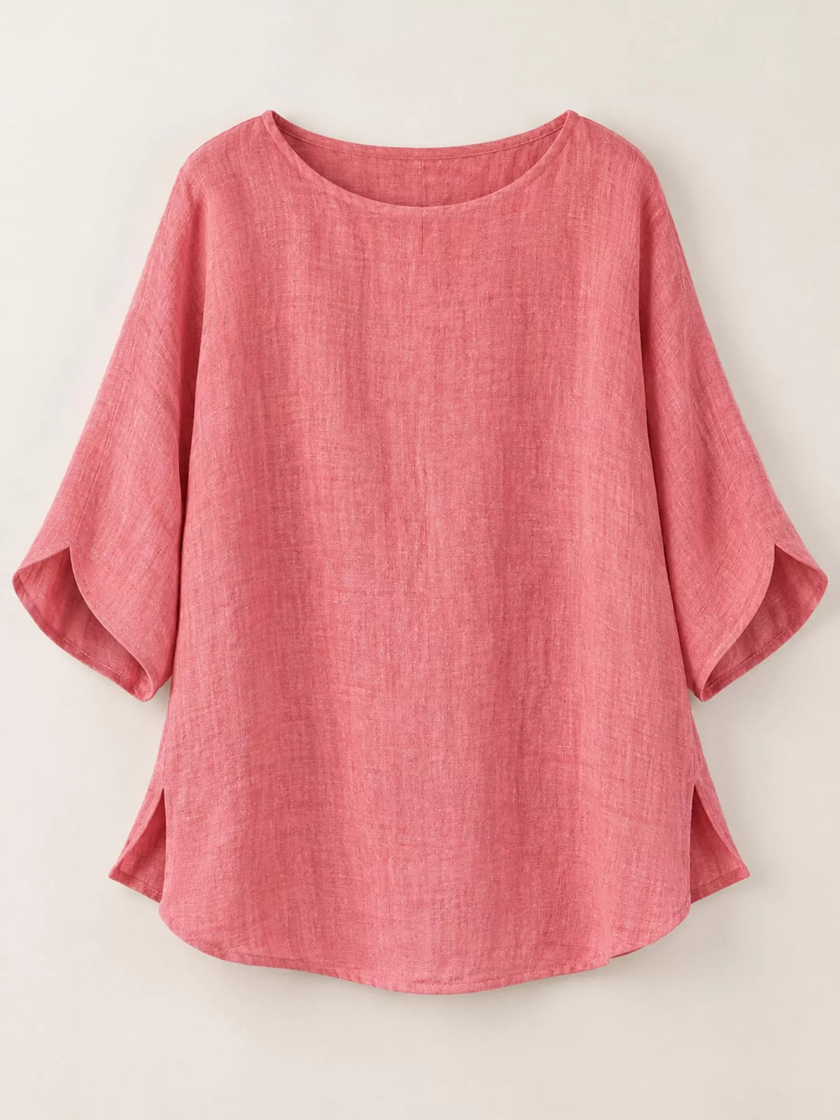 Slit blouse, pink flat lay