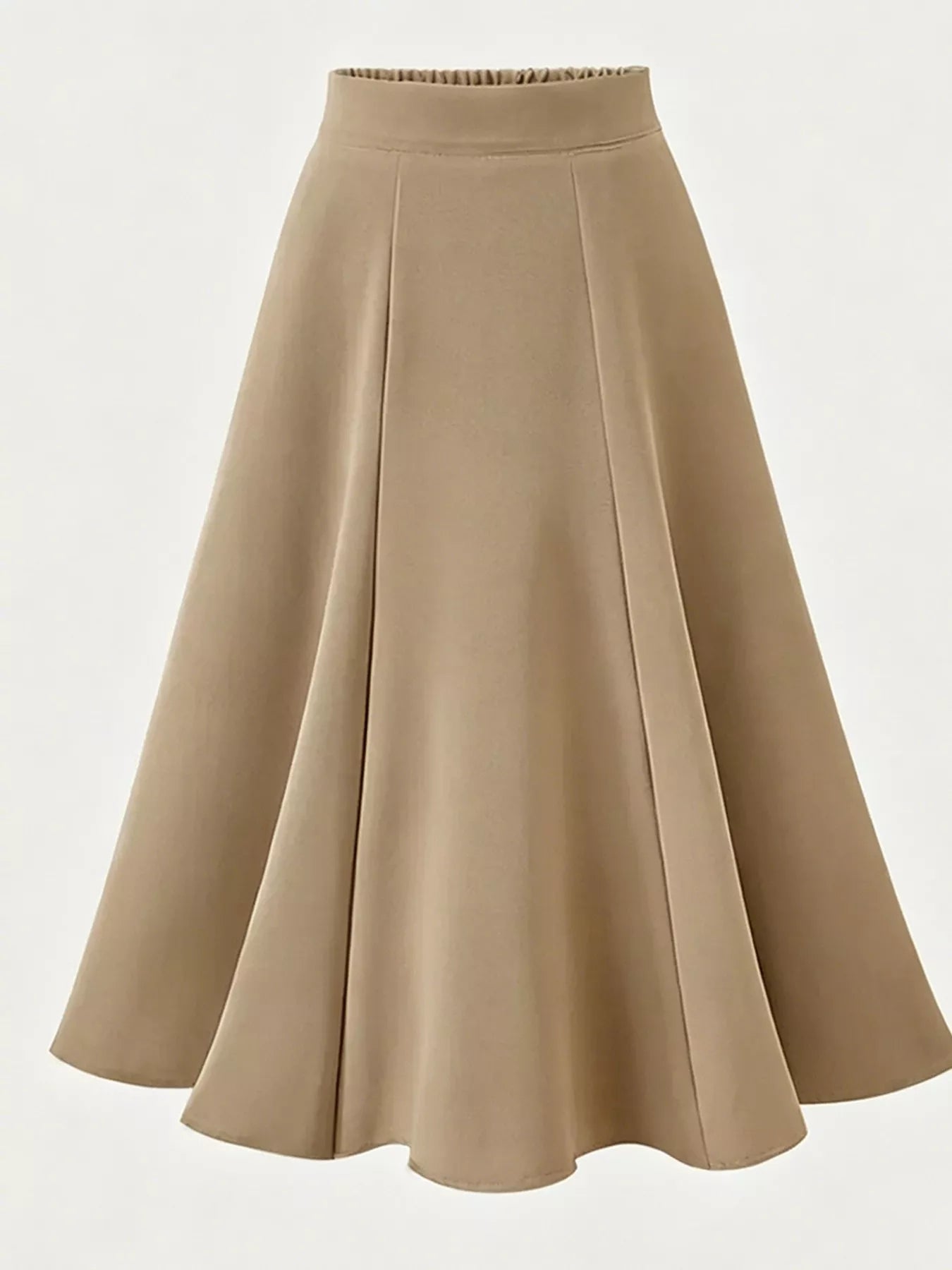 Trendsi A-Line Midi Skirt with Elastic Waistband -