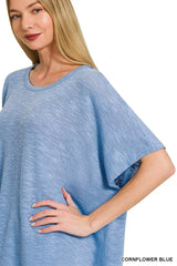 Trendsi Zenana Oversized Slub Hacci Top -