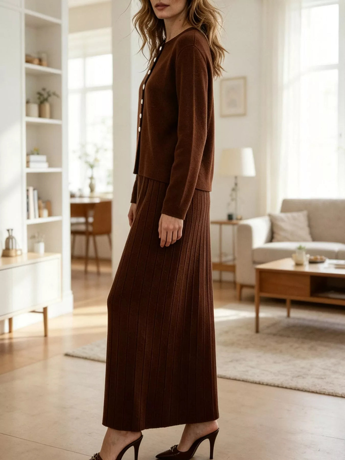 Cardigan and skirt set