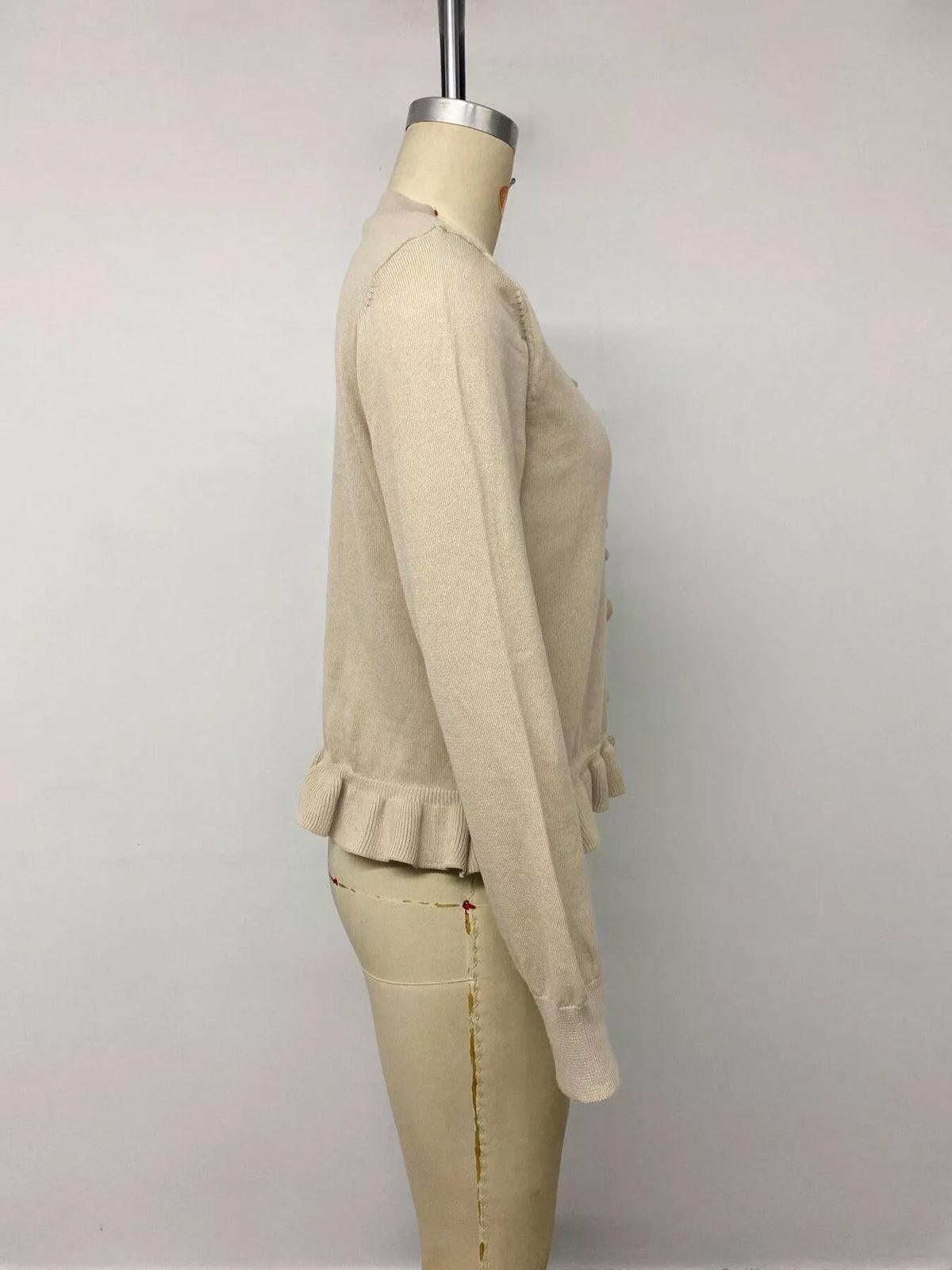Trendsi Ruffle Hem Button-Up Cardigan -