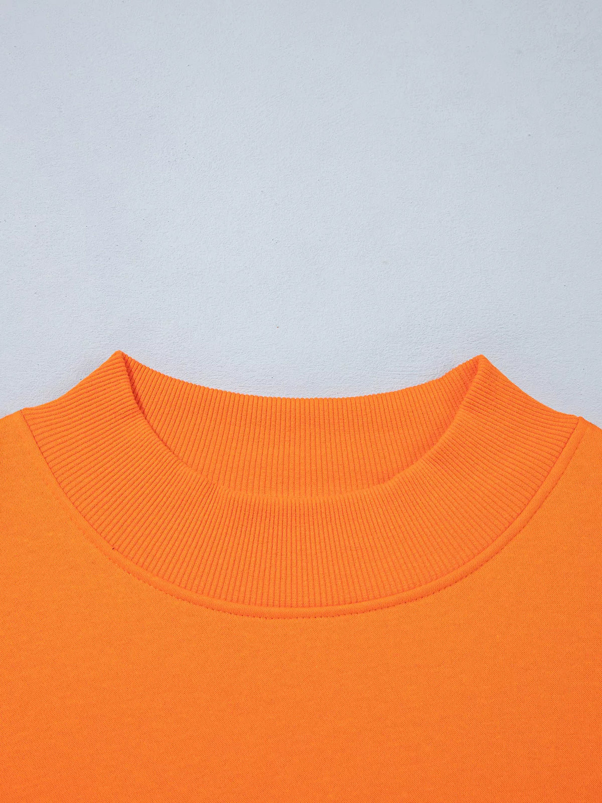 Orange gingham sleeve slogan sweatshirt, detail view