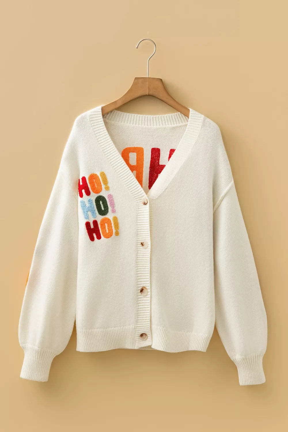 Trendsi 'HO HO HO' Button Up Knit Cardigan -