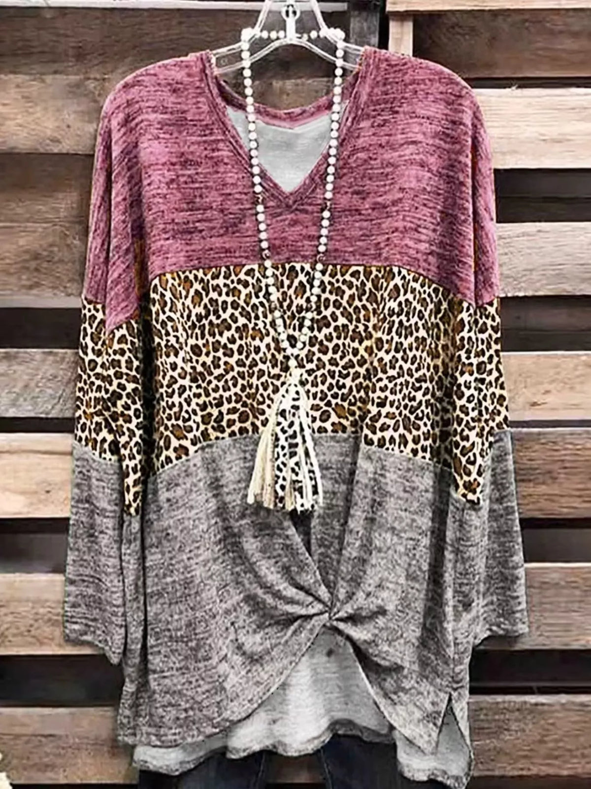 V-neck long sleeve t-shirt, product view