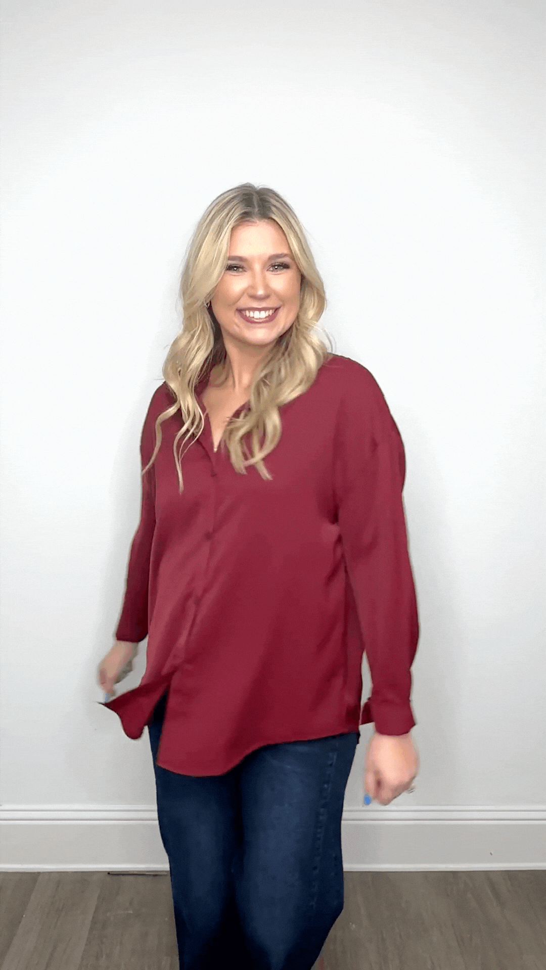The Kathryn Button-Up, Maroon
