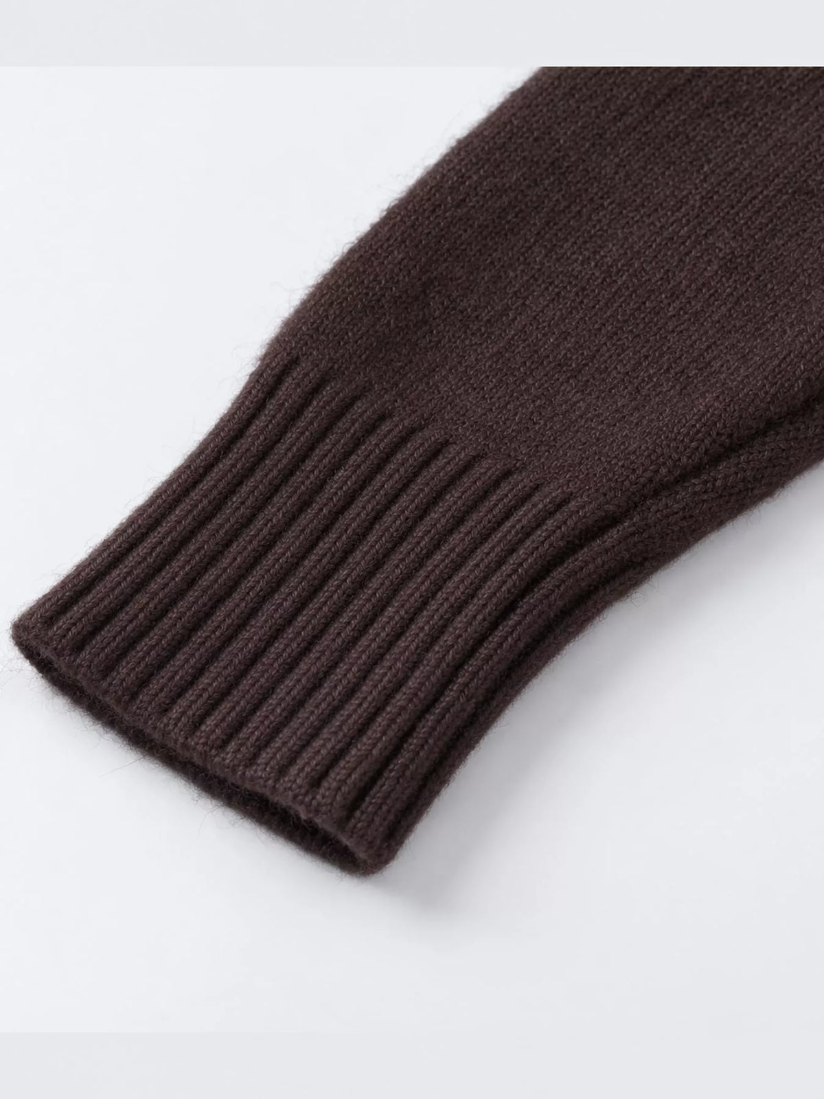 Coffee turtleneck zip-up cardigan