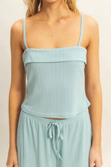 Trendsi HYFVE Rib Knit Cami Top and Pants Set -