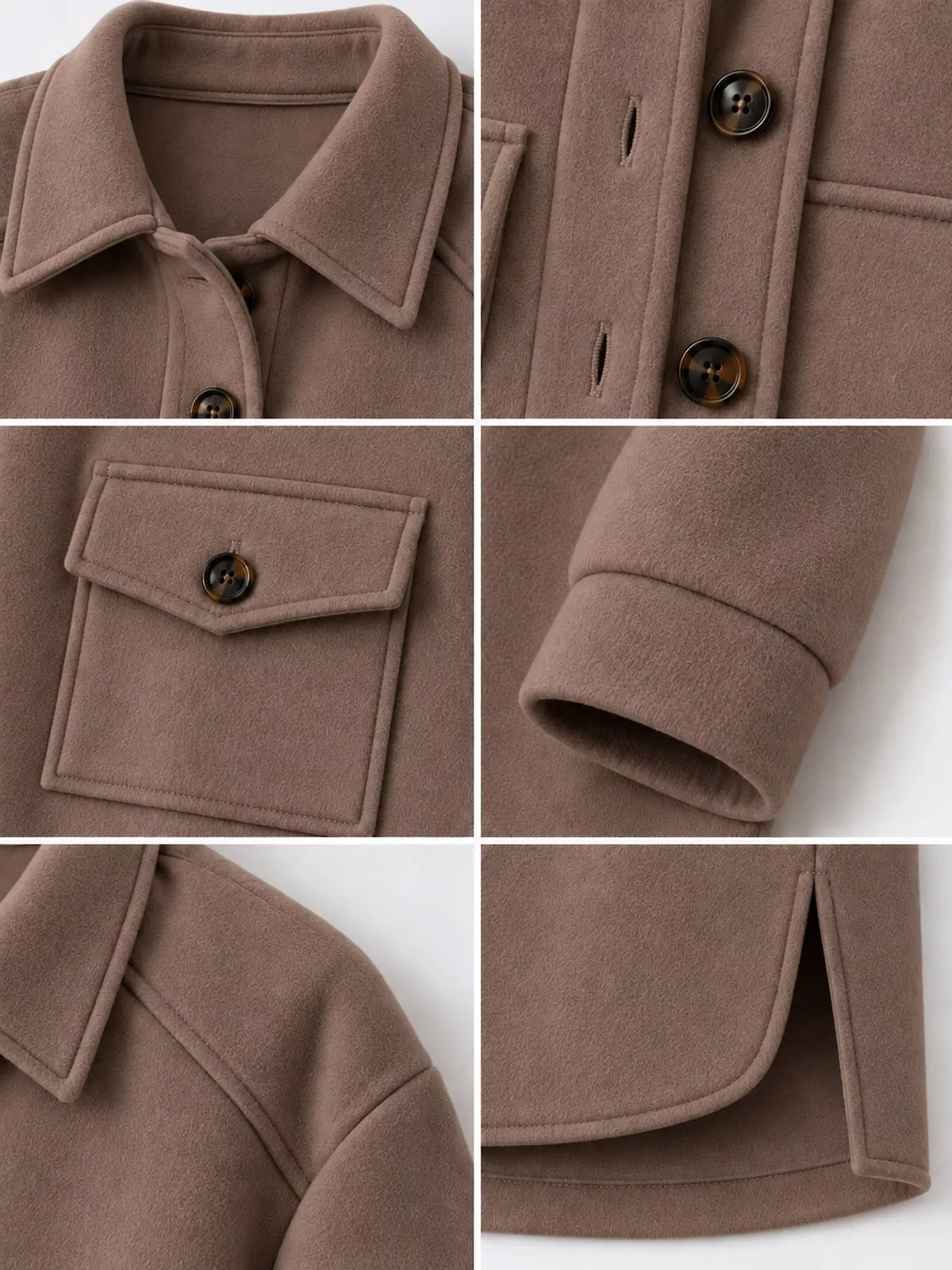 Belted Button-Down Shirt Jacket — garment construction details