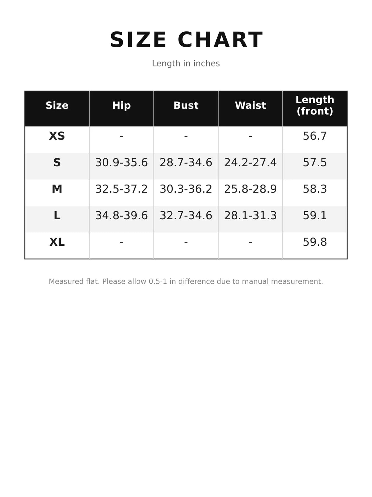 Size chart for women's one shoulder ruched ruffle hem maxi dress