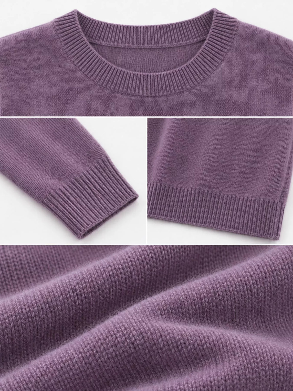 Crew Neck Long Sleeve Sweater — garment construction details