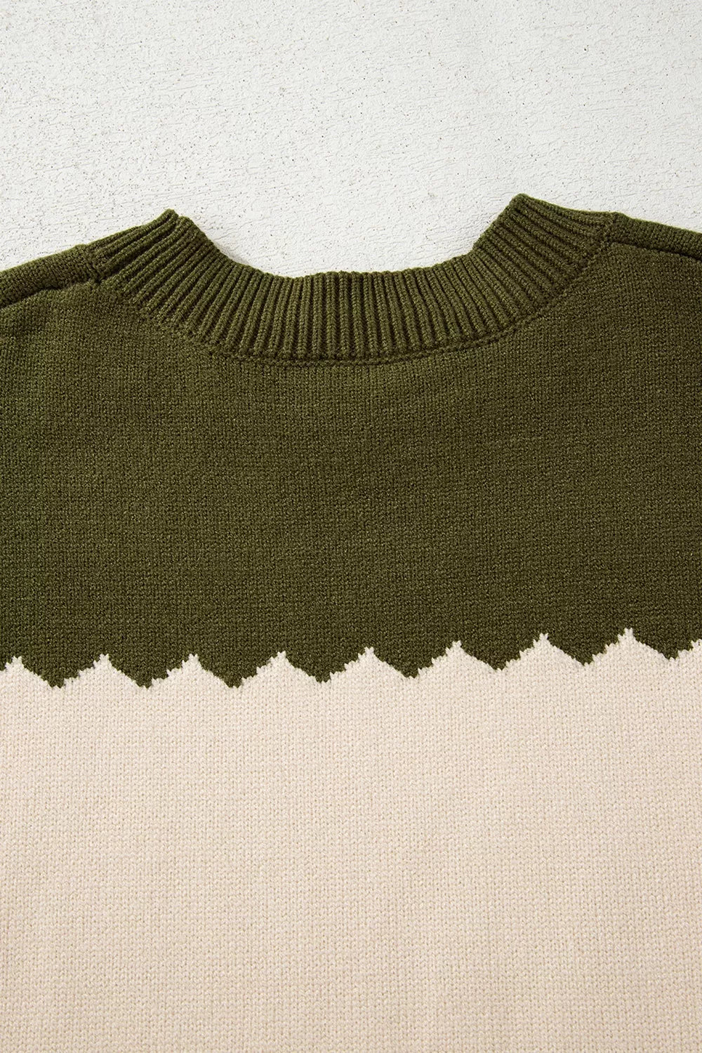 Women's colorblock crew neck drop shoulder sweater