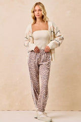 Trendsi BiBi Side Lines Leopard Track Pants -