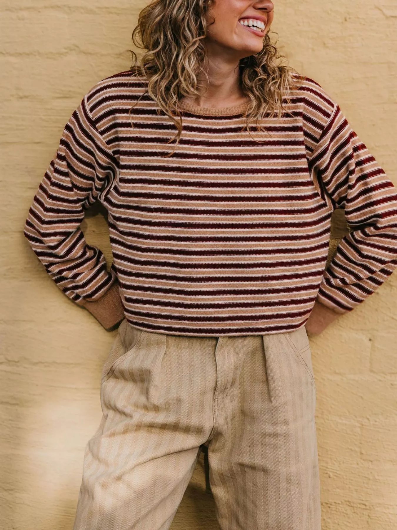 Trendsi Striped Crew Neck Sweater -