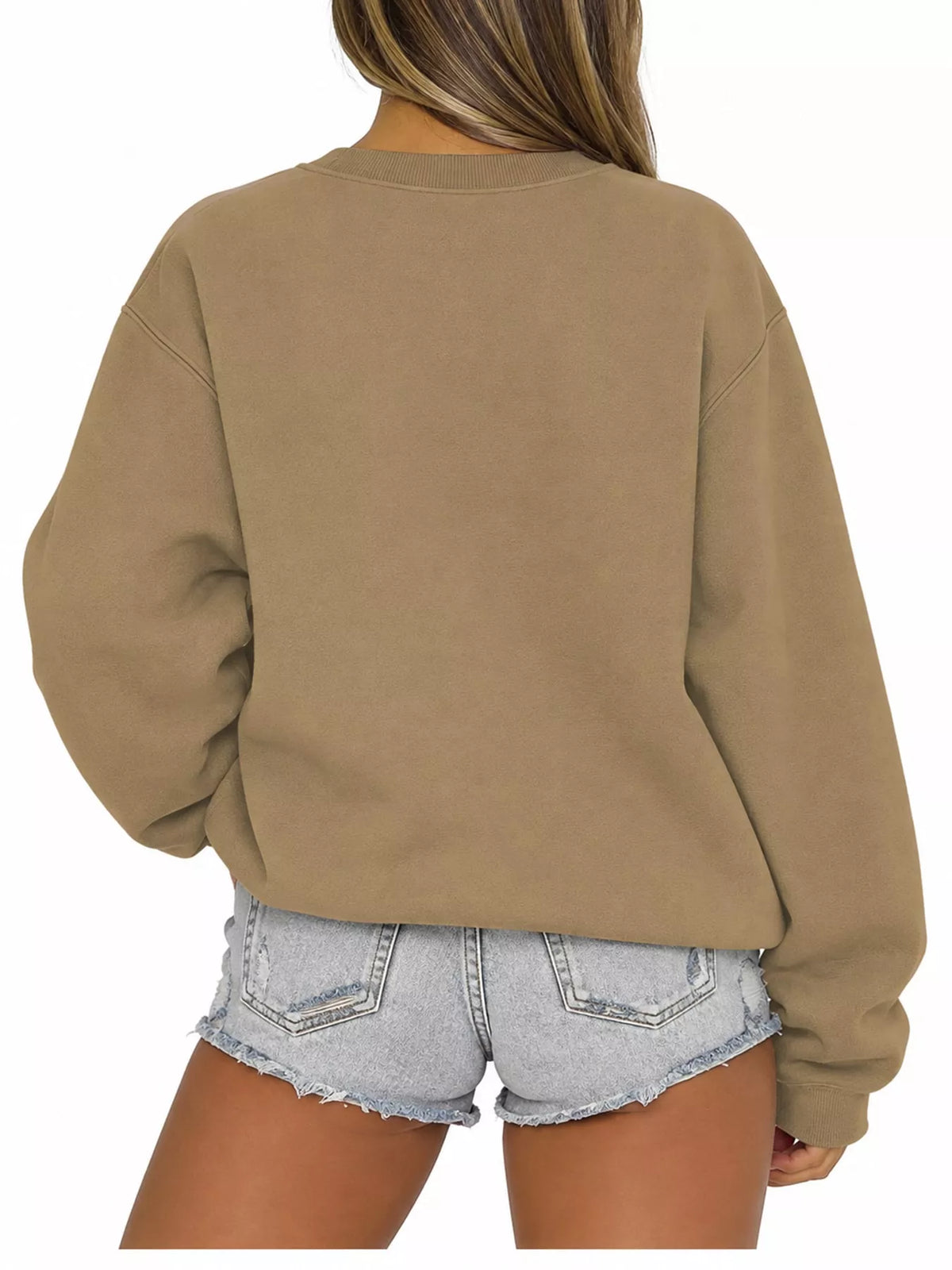 Pullover sweatshirt, tan back