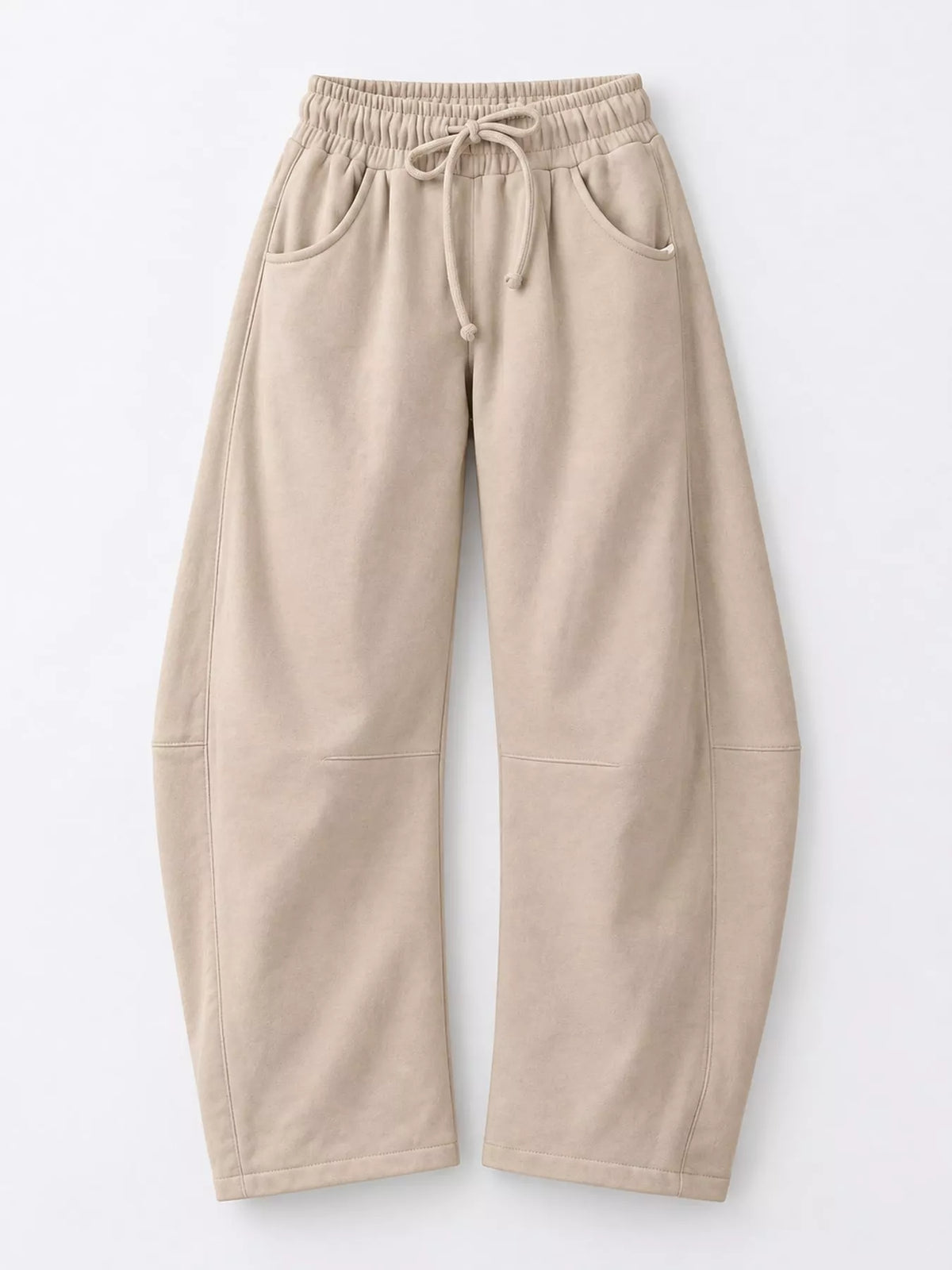 Wide-Leg Active Pants with Drawstring — garment front