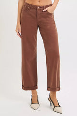 Trendsi RISEN Full Size Tummy Control Mid Rise Ankle Barrel Baggy Plus Size -