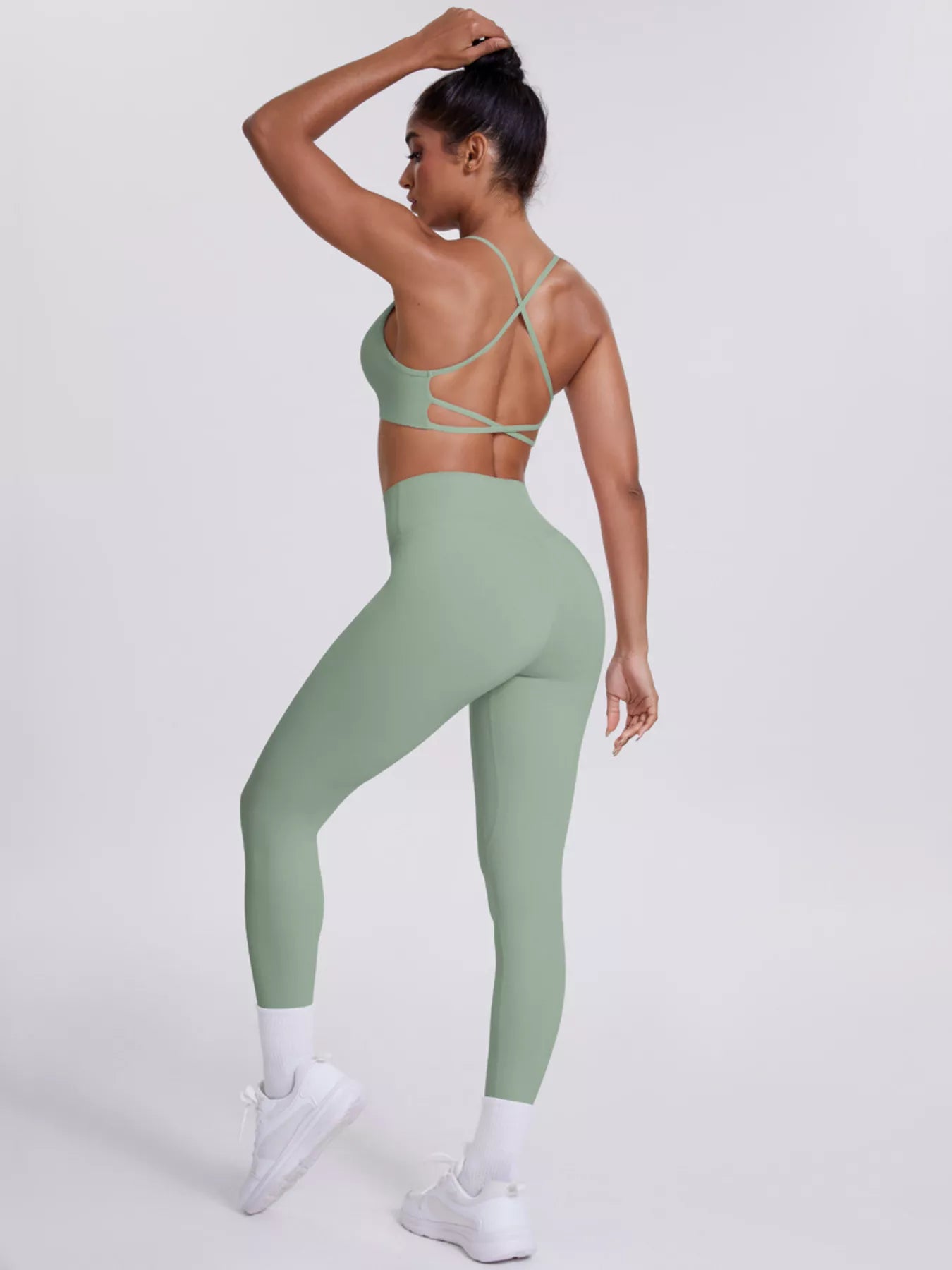 Trendsi Criss-Cross Back Cami and Leggings Active Set -
