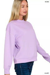 Trendsi Zenana Scuba Mock Neck Sweatshirt and Joggers Set -