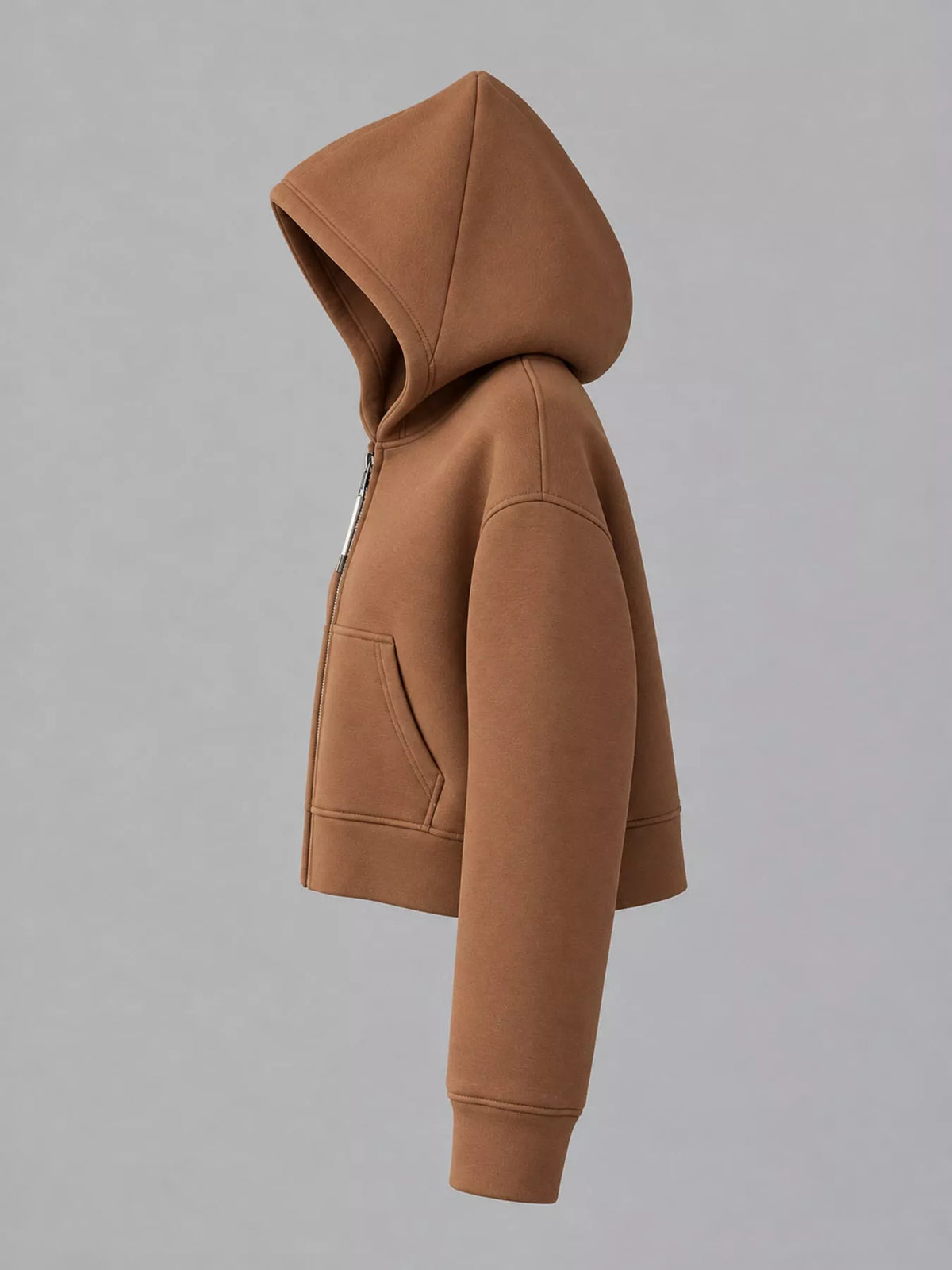 Cropped Zip-Up Hoodie — side view