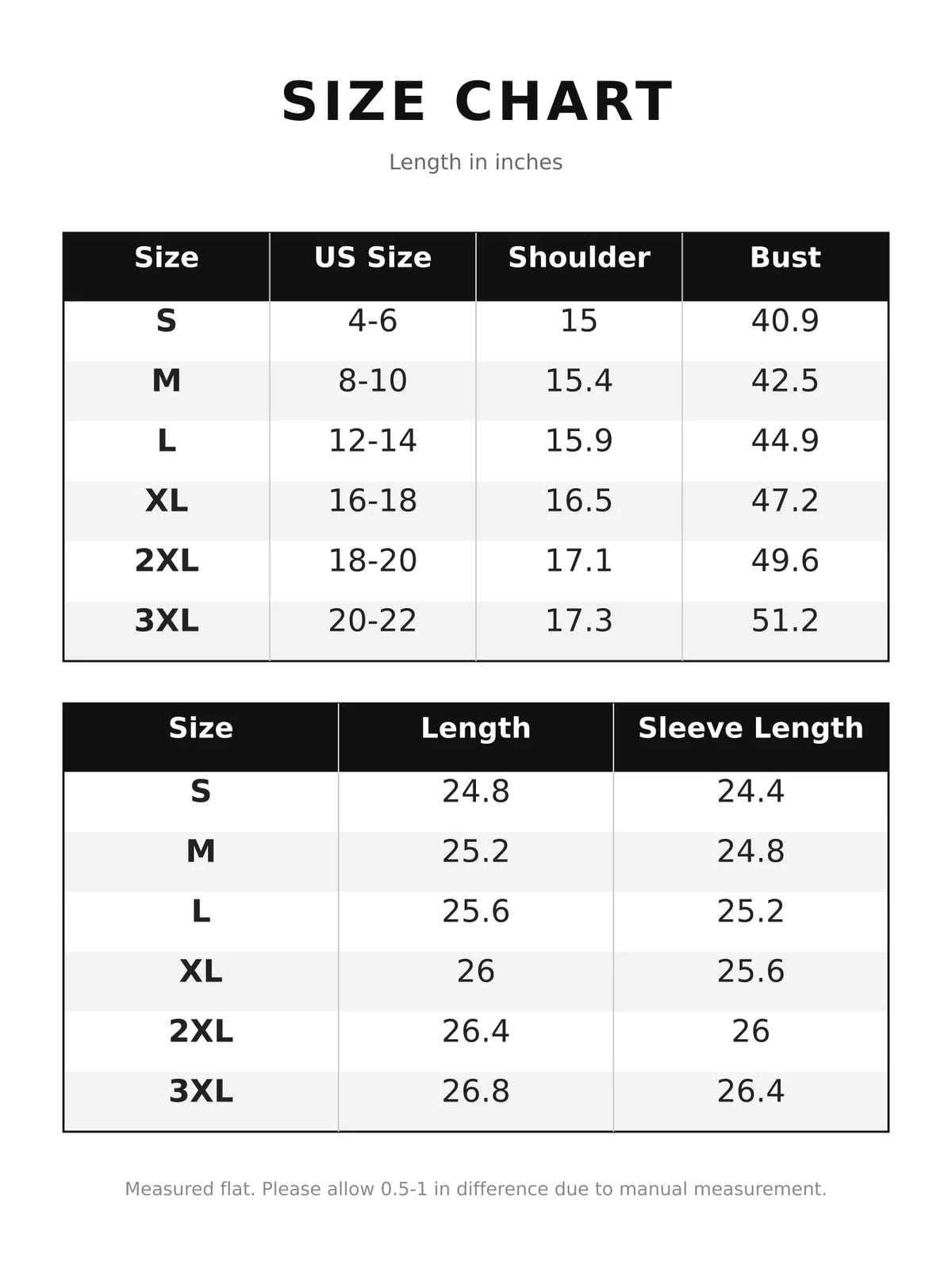 Size chart for women's quarter-zip sherpa sweatshirt