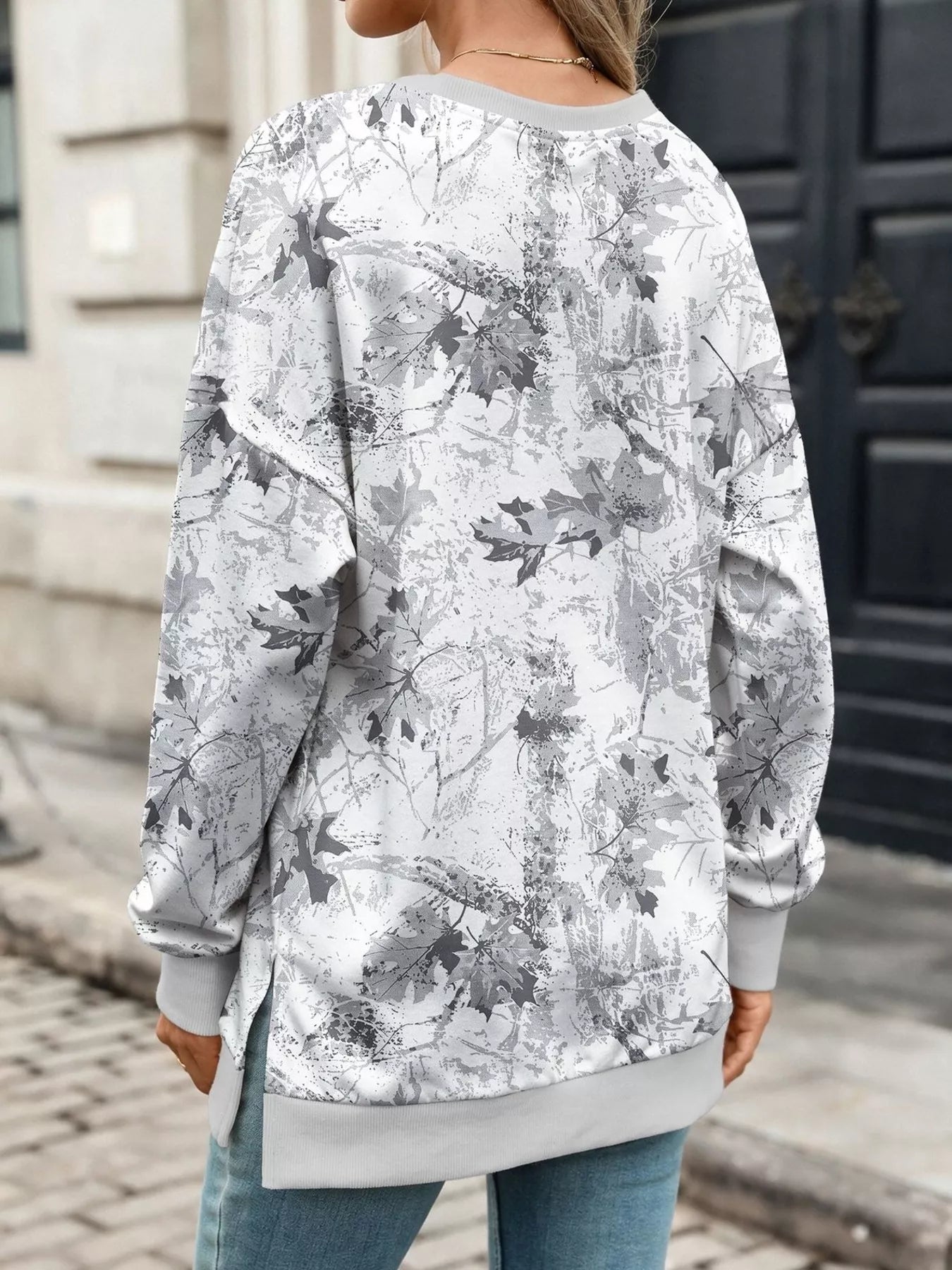 Trendsi Camouflage Print Crewneck Sweatshirt -