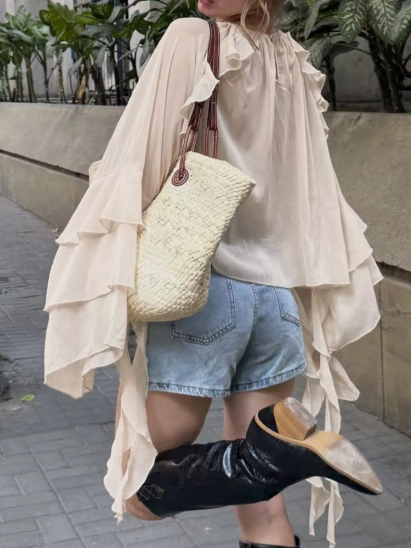 Trendsi Ruffled Flare Sleeve Blouse -