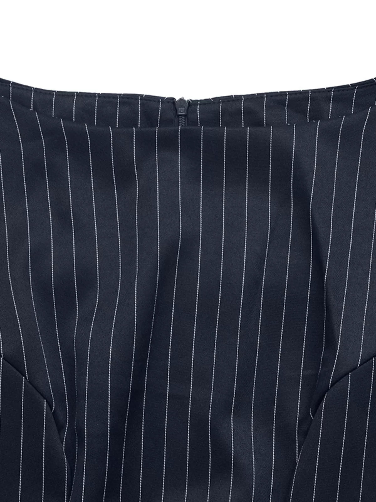 Striped Balloon Sleeve Maxi Dress — construction details