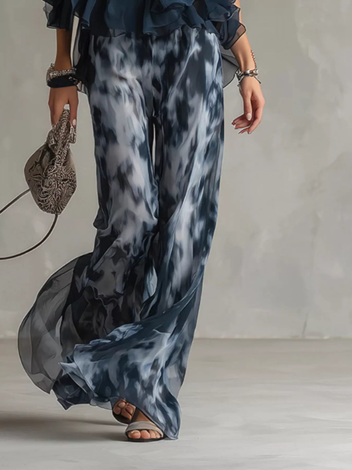 Trendsi Sleeveless Top and Tie-Dye Wide-Leg Pants Set -