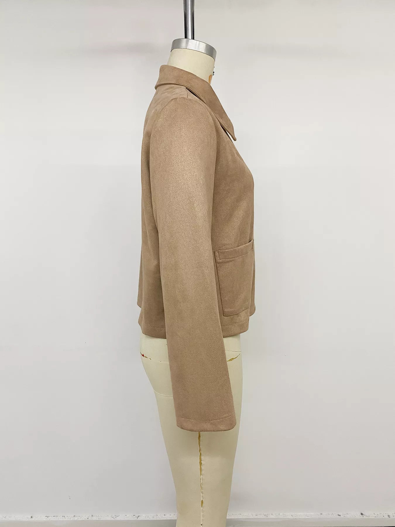Trendsi Collared Neck Button Up Jacket -