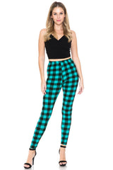 Teal Shepherd Check Design Leggings