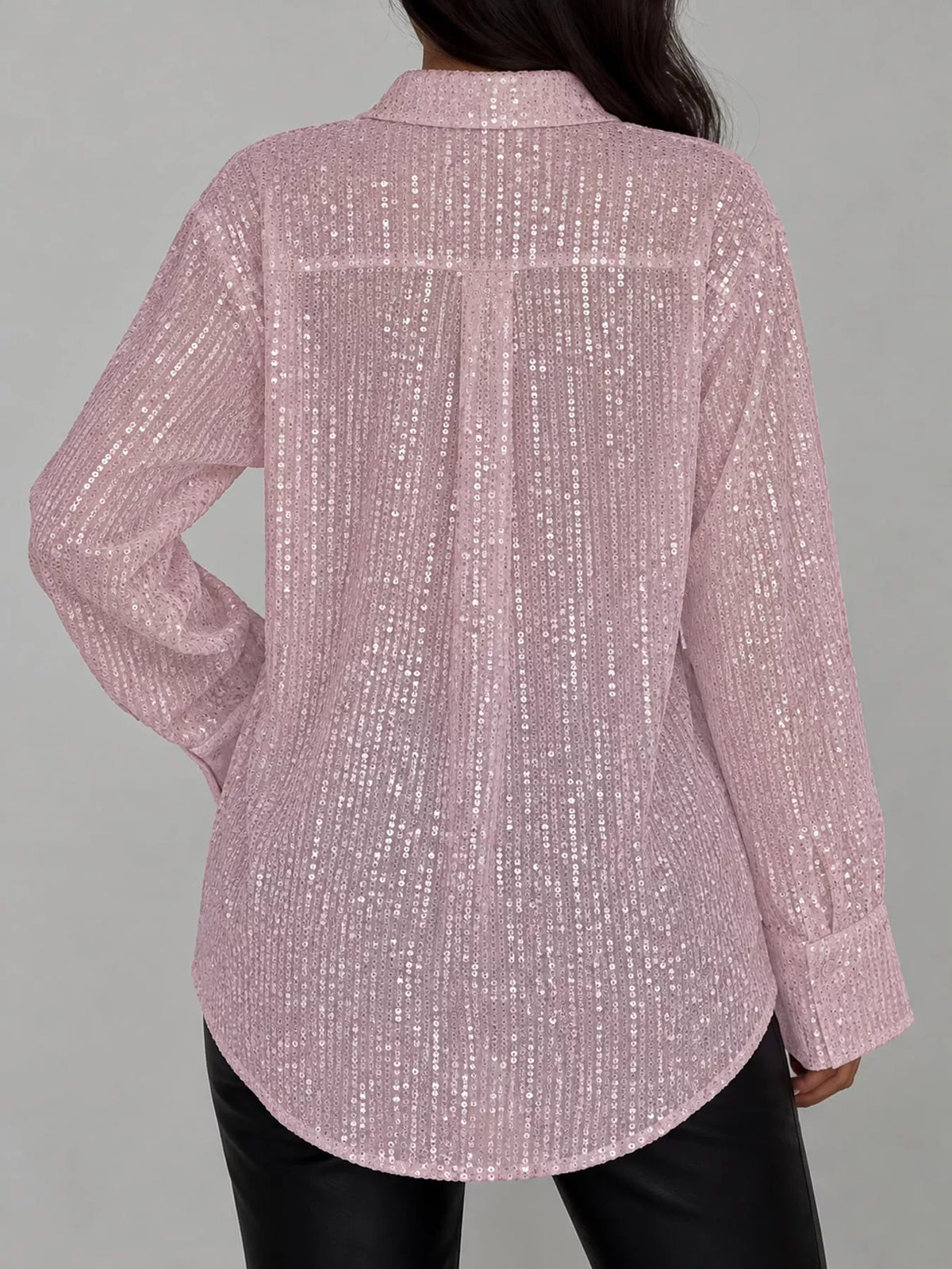 Sequin shirt, pink back