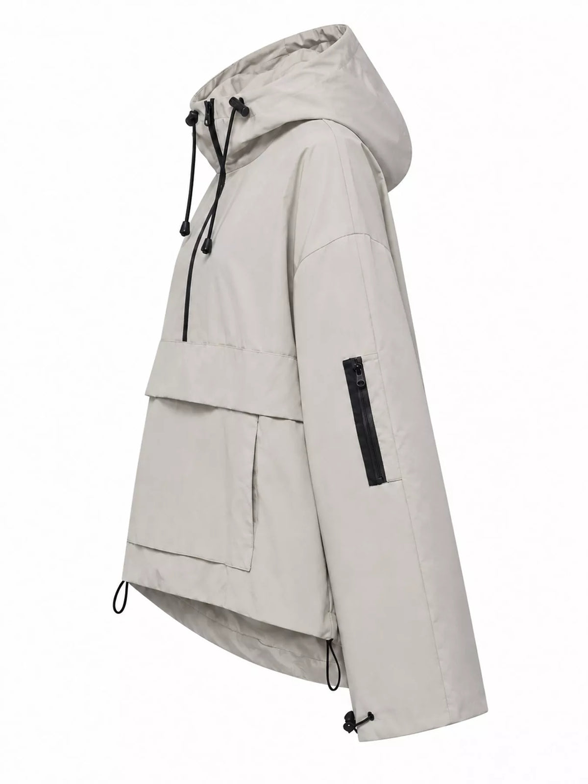 Half-Zip Hooded Anorak Jacket — side view
