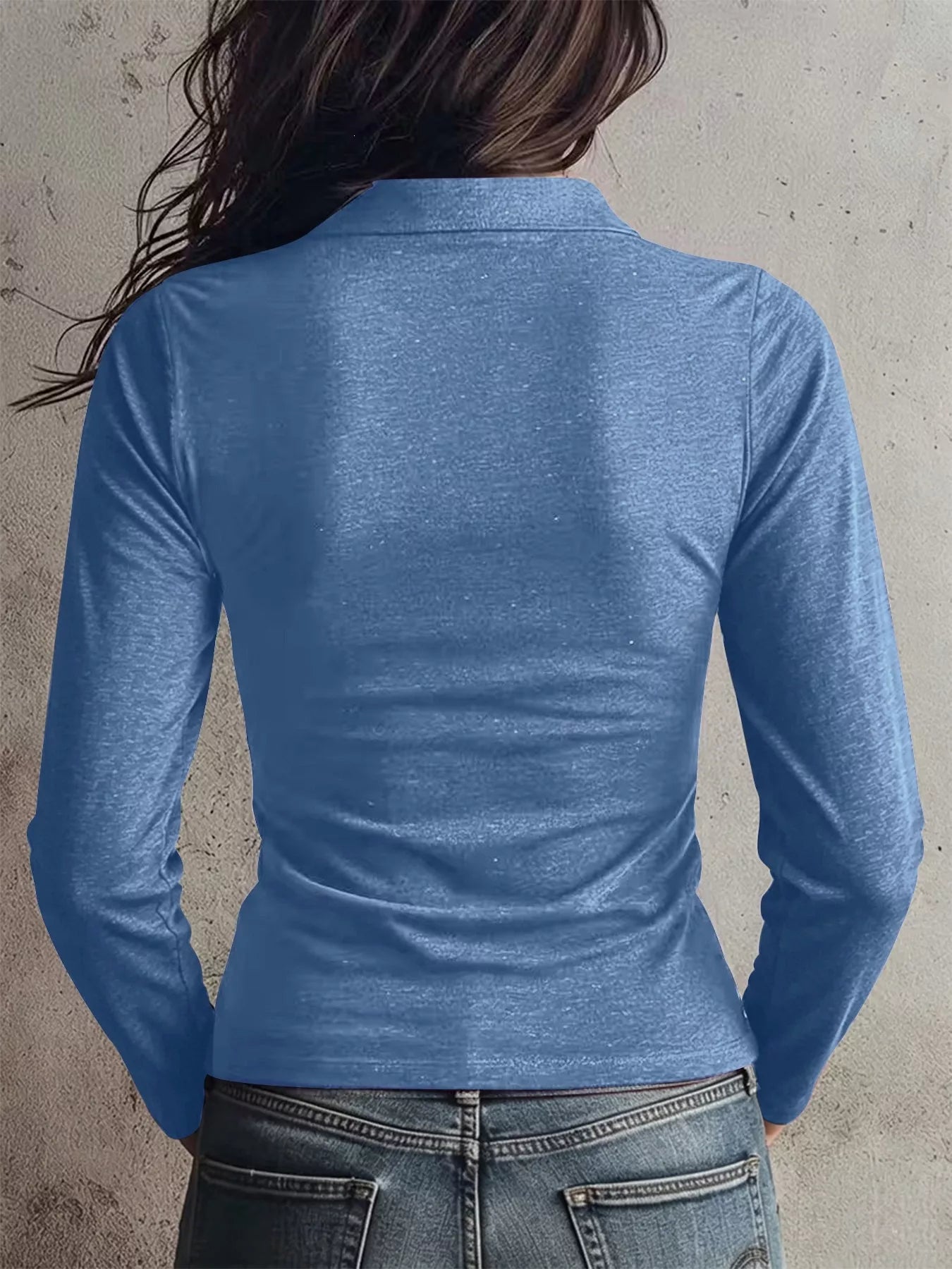 Trendsi Slim Fit Long Sleeve Quarter-Zip T-Shirt -
