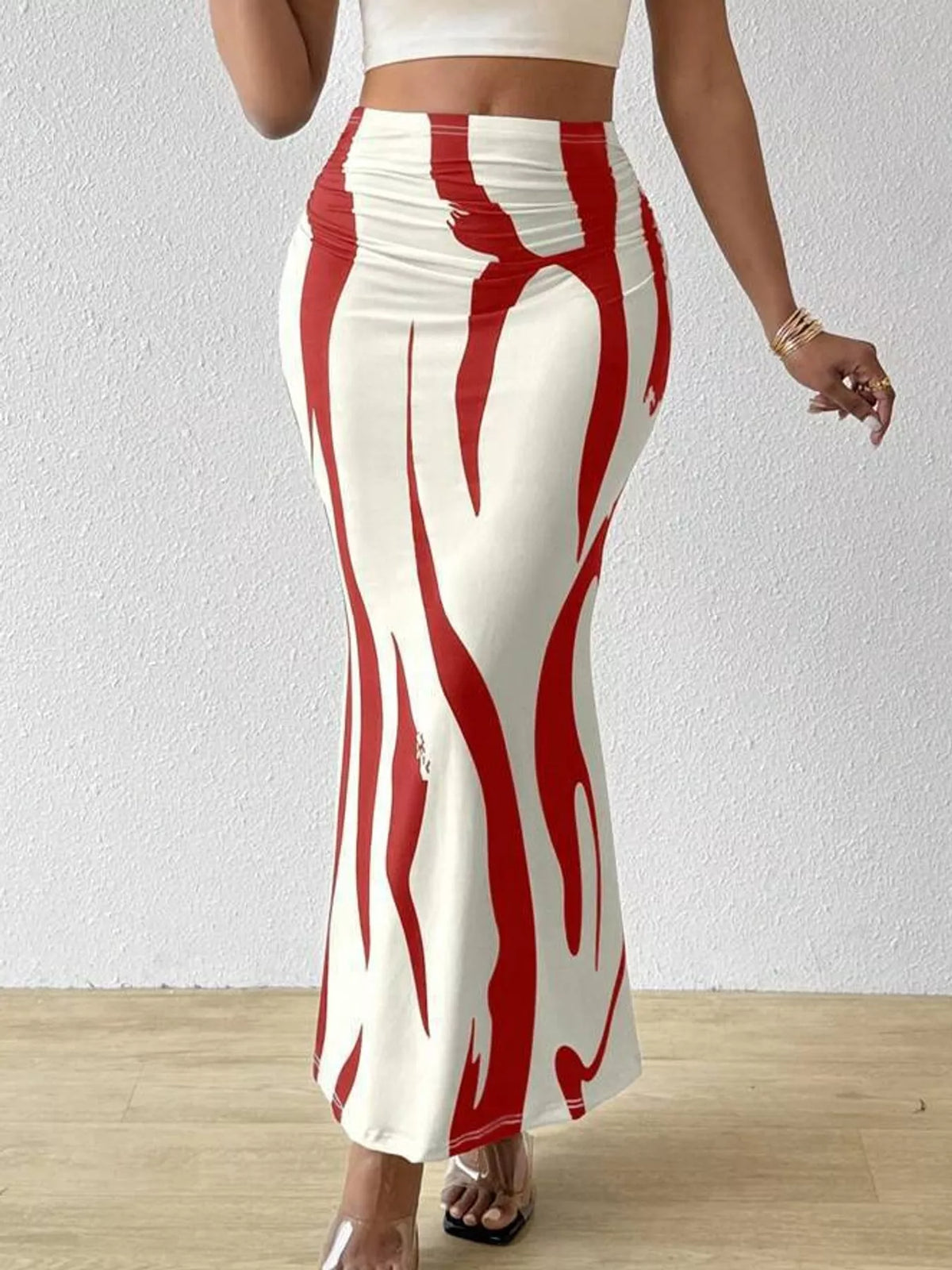Ruched Maxi Skirt — front view