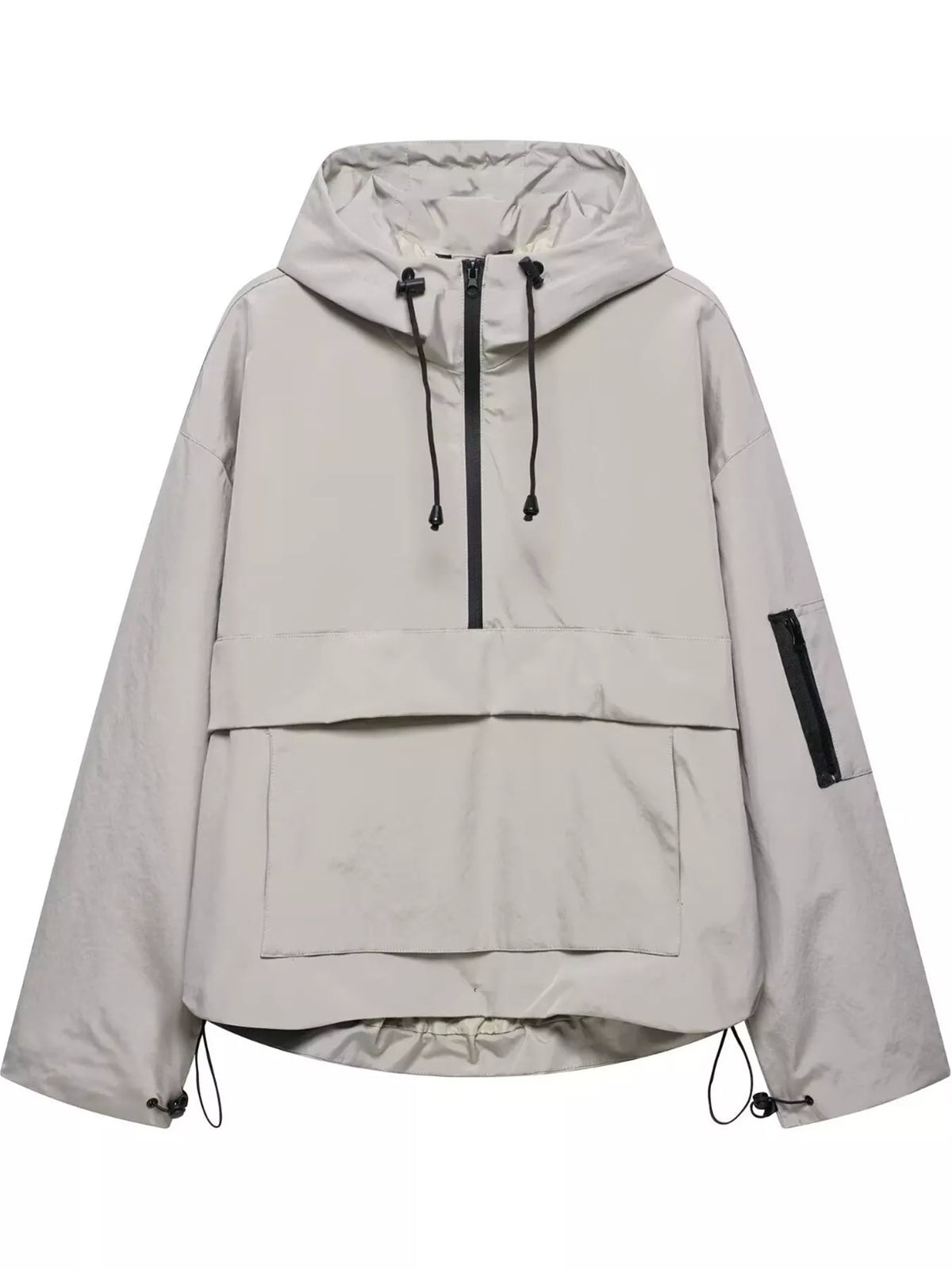 Half-Zip Hooded Anorak Jacket — garment front