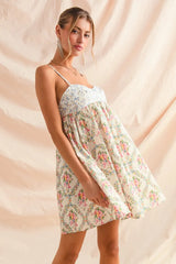 Trendsi SO ME Mixed Floral Print Sleeveless Mini Dress -