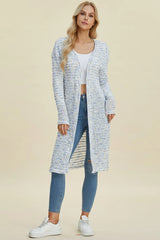 Trendsi Double Take Full Size Open Front Longline Cardigan -