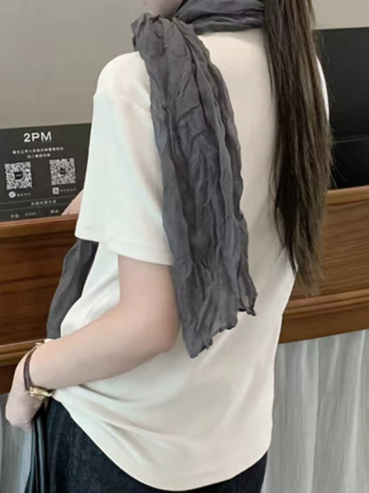 Mock Neck Short Sleeve T-Shirt — back view