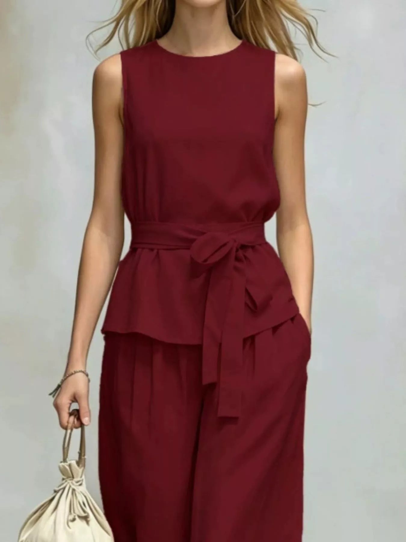 Trendsi Sleeveless Top and Wide-Leg Pants Set -
