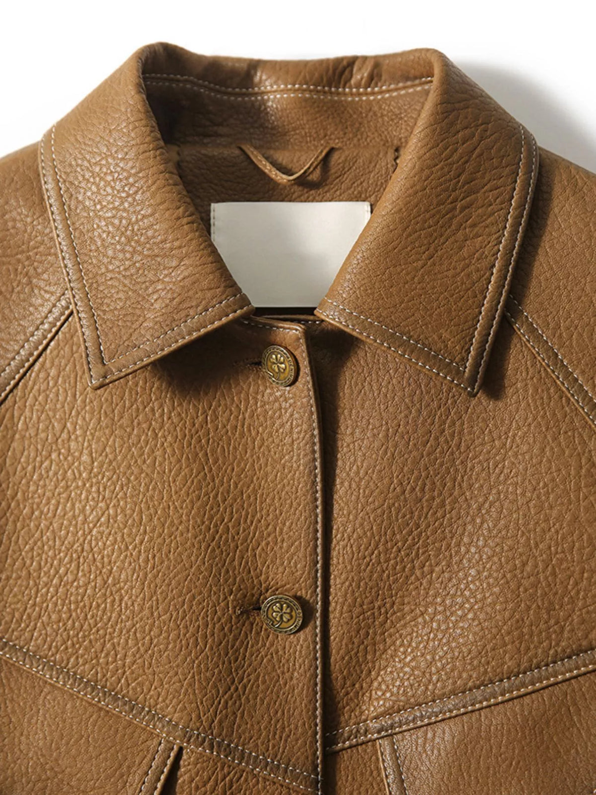 Collared long sleeve jacket, construction and design details