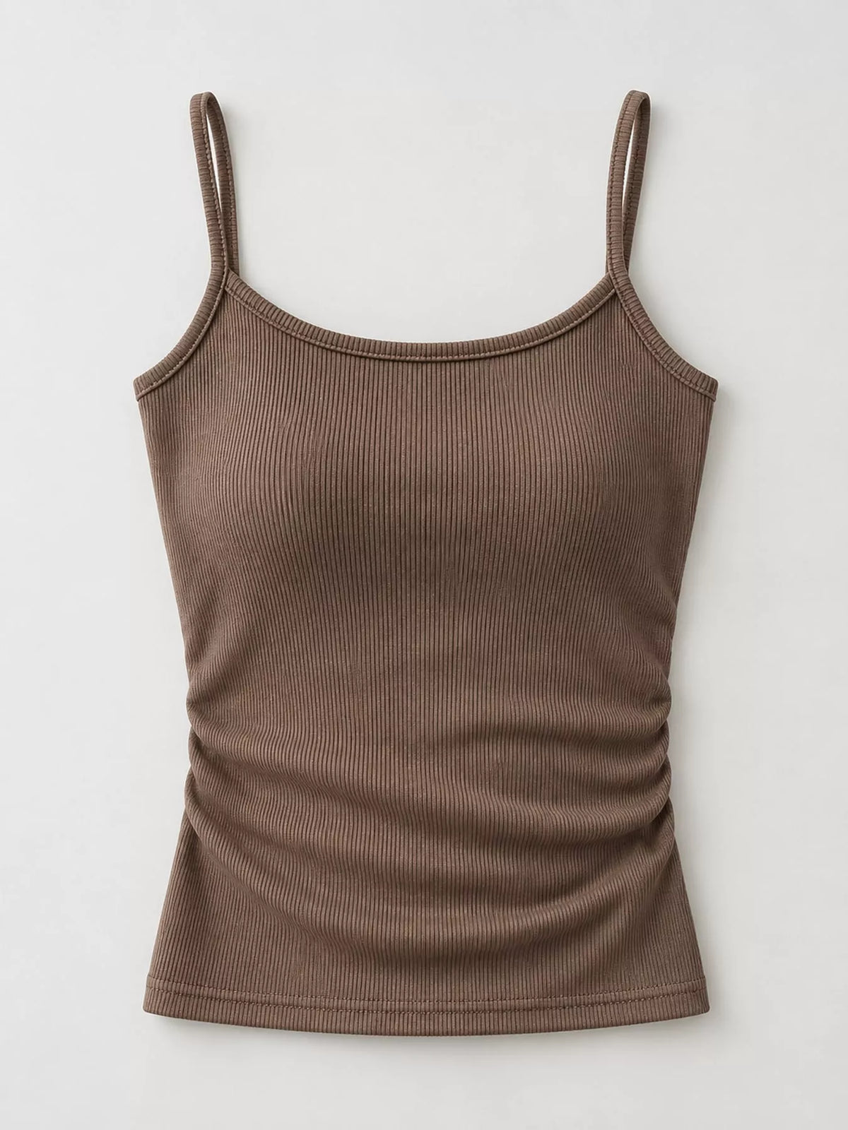 Slim-Fit Ribbed Square Neck Cami Top — garment front