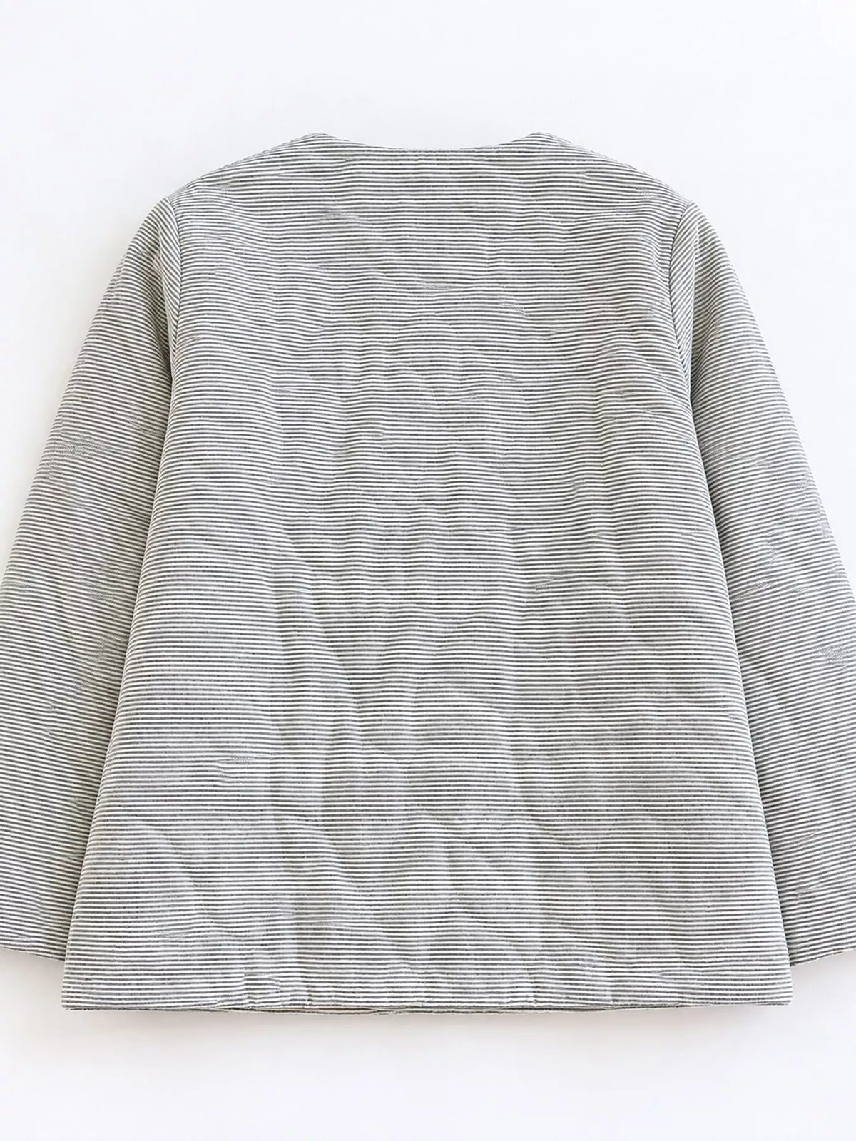 Quilted Crewneck Button-Down Jacket — garment back